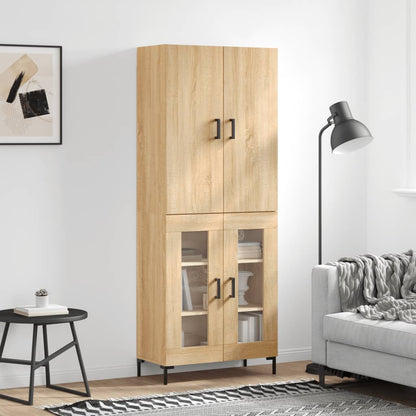 Skříň Highboard 69,5 X 34 X 180 Cm Kompozitní Dřevo