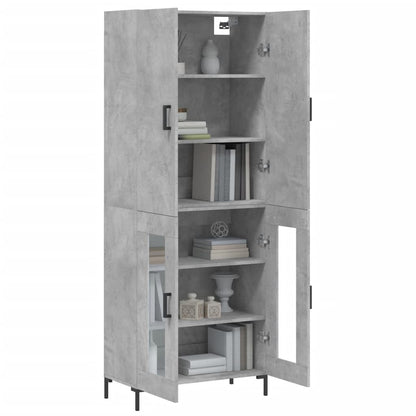 Skříň Highboard Betonově Šedá 69,5X34X180 Cm Kompozitní Dřevo