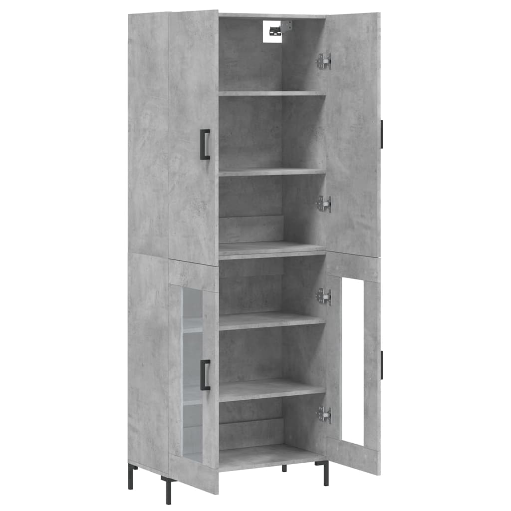 Skříň Highboard Betonově Šedá 69,5X34X180 Cm Kompozitní Dřevo
