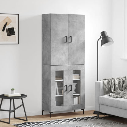 Skříň Highboard 69,5 X 34 X 180 Cm Kompozitní Dřevo