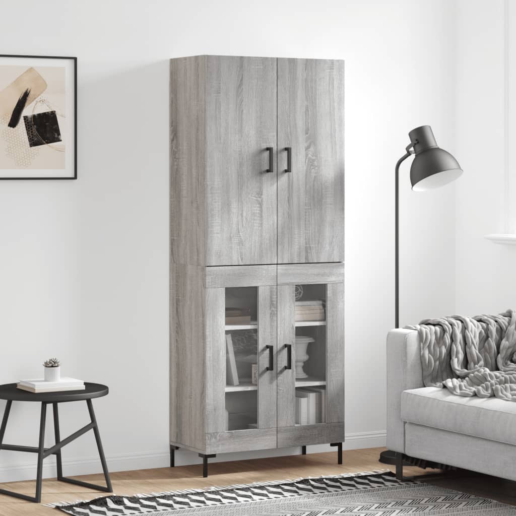 Skříň Highboard 69,5 X 34 X 180 Cm Kompozitní Dřevo