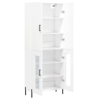 Skříň Highboard Bílá 69,5 X 34 X 180 Cm Kompozitní Dřevo