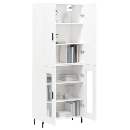 Skříň Highboard Bílá 69,5 X 34 X 180 Cm Kompozitní Dřevo