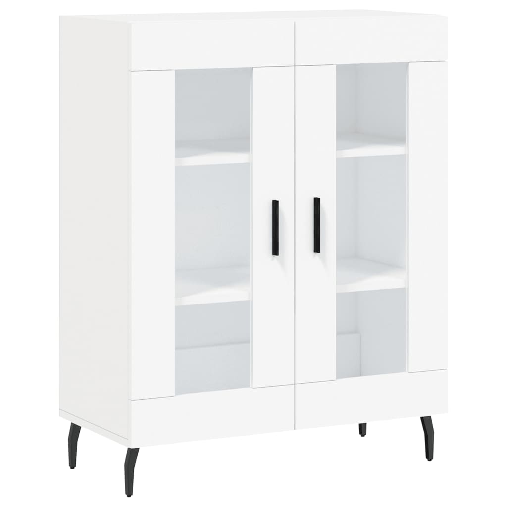 Skříň Highboard Bílá 69,5 X 34 X 180 Cm Kompozitní Dřevo