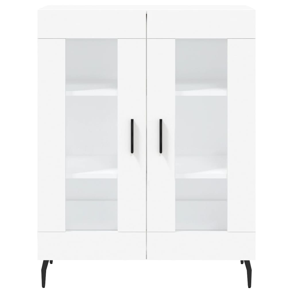 Skříň Highboard Bílá 69,5 X 34 X 180 Cm Kompozitní Dřevo