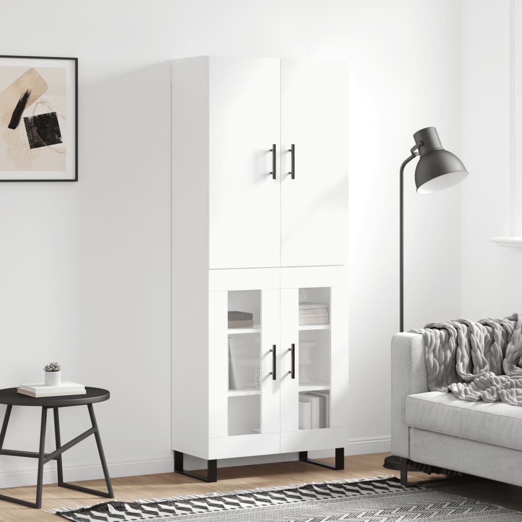 Skříň Highboard Betonově Šedá 69,5X34X180 Cm Kompozitní Dřevo