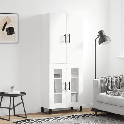 Skříň Highboard Betonově Šedá 69,5X34X180 Cm Kompozitní Dřevo