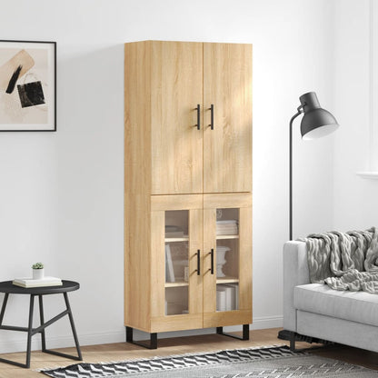 Skříň Highboard Betonově Šedá 69,5X34X180 Cm Kompozitní Dřevo