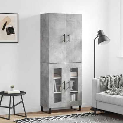 Skříň Highboard Betonově Šedá 69,5X34X180 Cm Kompozitní Dřevo