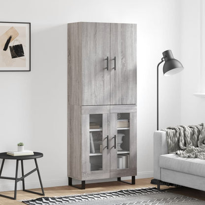 Skříň Highboard Betonově Šedá 69,5X34X180 Cm Kompozitní Dřevo