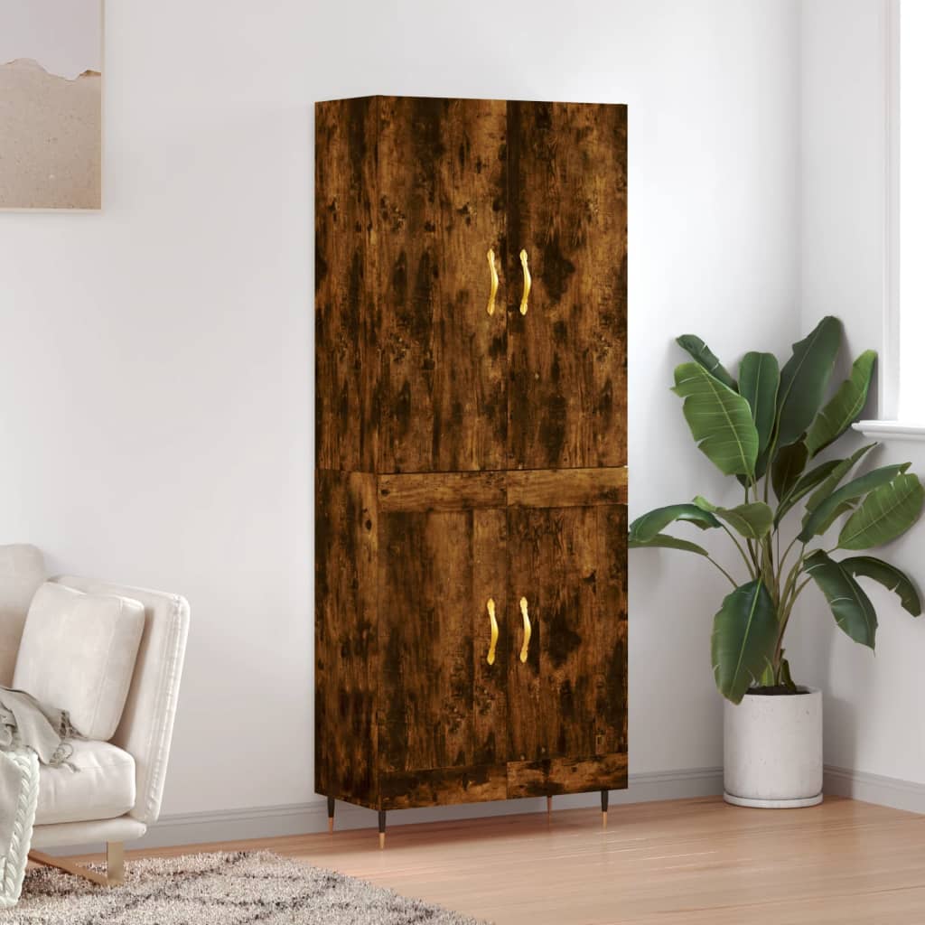 Skříň Highboard Šedá Sonoma 69,5 X 34 X 180 Cm Kompozitní Dřevo