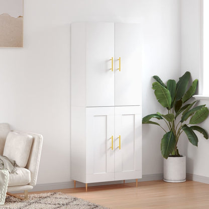 Skříň Highboard Betonově Šedá 69,5X34X180 Cm Kompozitní Dřevo