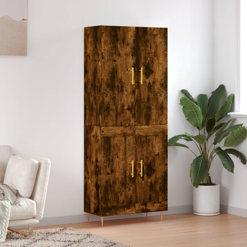 Skříň Highboard Betonově Šedá 69,5X34X180 Cm Kompozitní Dřevo