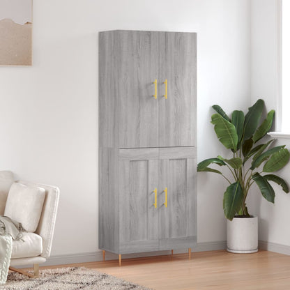 Skříň Highboard Betonově Šedá 69,5X34X180 Cm Kompozitní Dřevo