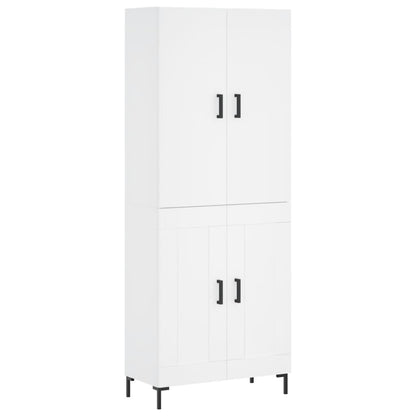 Skříň Highboard Bílá 69,5 X 34 X 180 Cm Kompozitní Dřevo