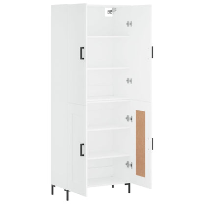Skříň Highboard Bílá 69,5 X 34 X 180 Cm Kompozitní Dřevo