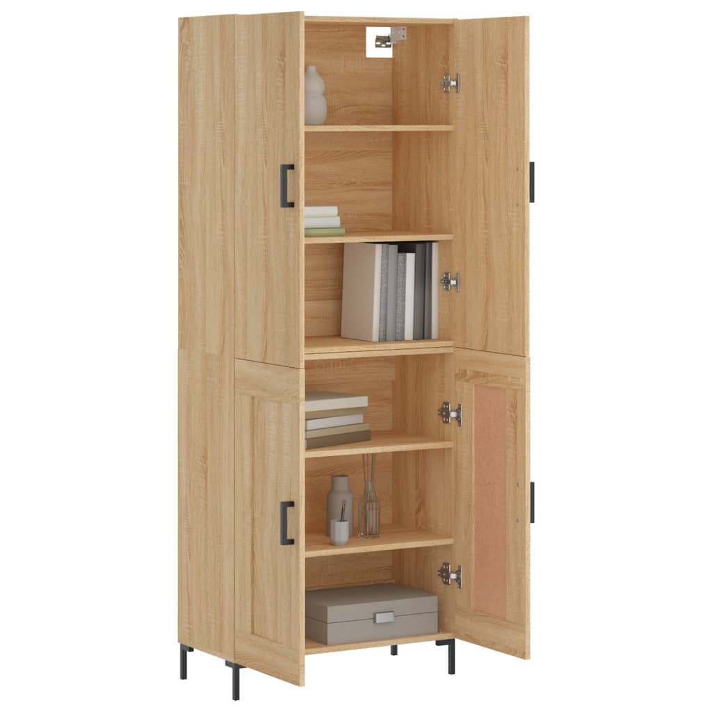Skříň Highboard Dub Sonoma 69,5 X 34 X 180 Cm Kompozitní Dřevo
