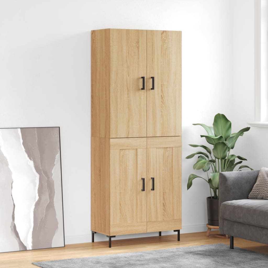Skříň Highboard 69,5 X 34 X 180 Cm Kompozitní Dřevo