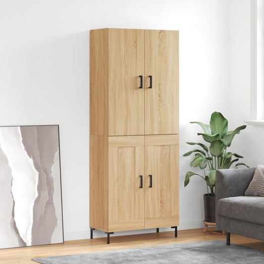 Skříň Highboard Dub Sonoma 69,5 X 34 X 180 Cm Kompozitní Dřevo