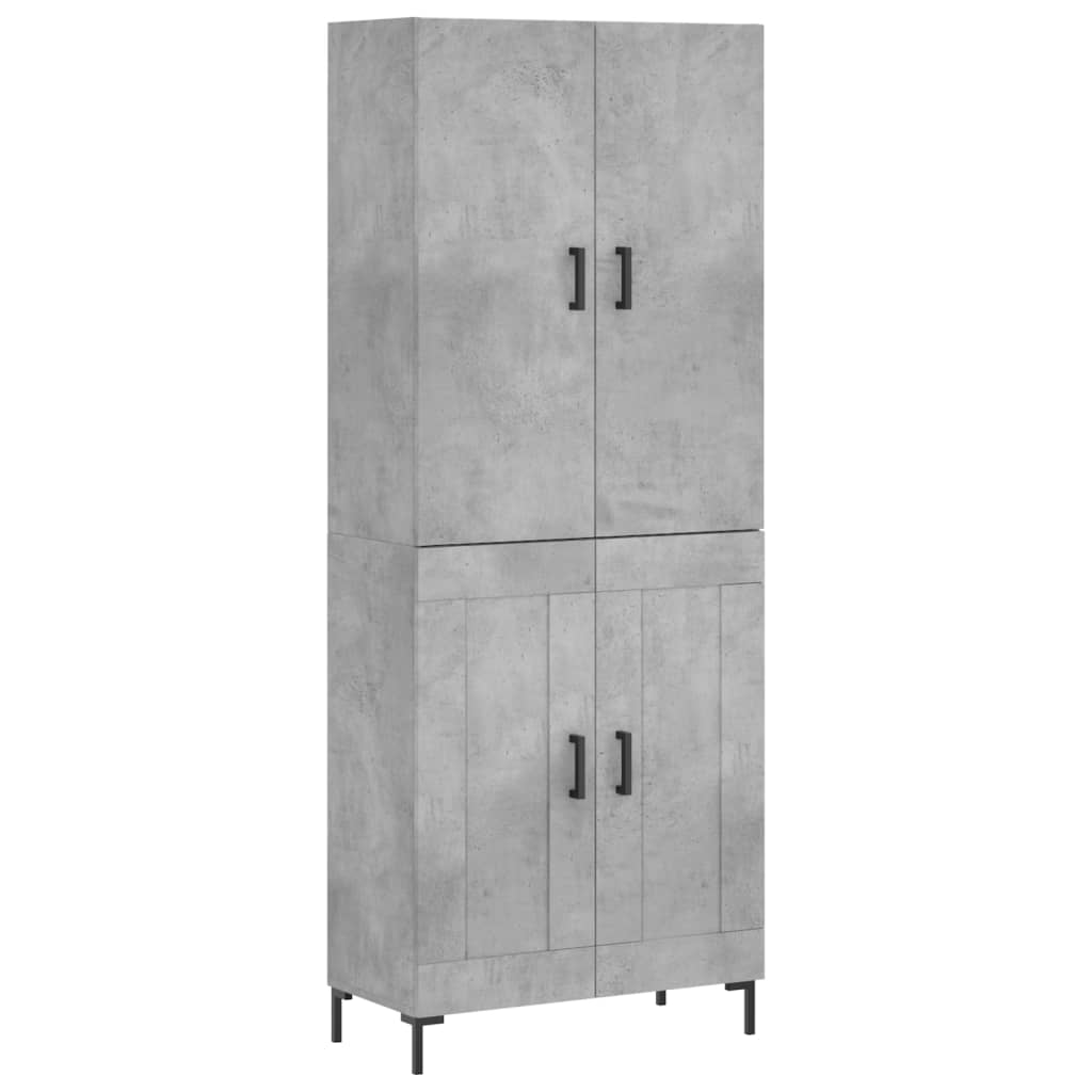 Skříň Highboard Betonově Šedá 69,5X34X180 Cm Kompozitní Dřevo
