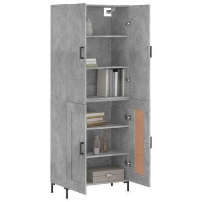 Skříň Highboard Betonově Šedá 69,5X34X180 Cm Kompozitní Dřevo