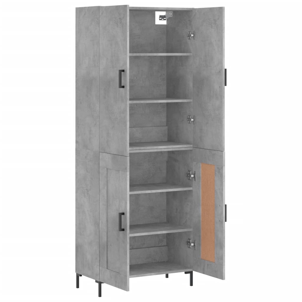 Skříň Highboard Betonově Šedá 69,5X34X180 Cm Kompozitní Dřevo
