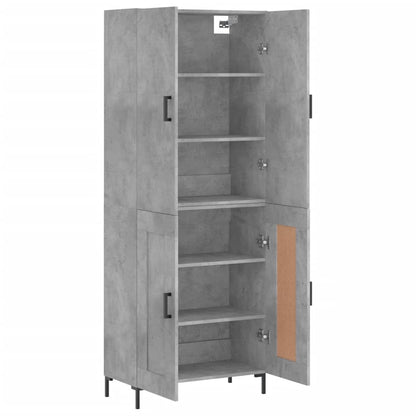 Skříň Highboard Betonově Šedá 69,5X34X180 Cm Kompozitní Dřevo