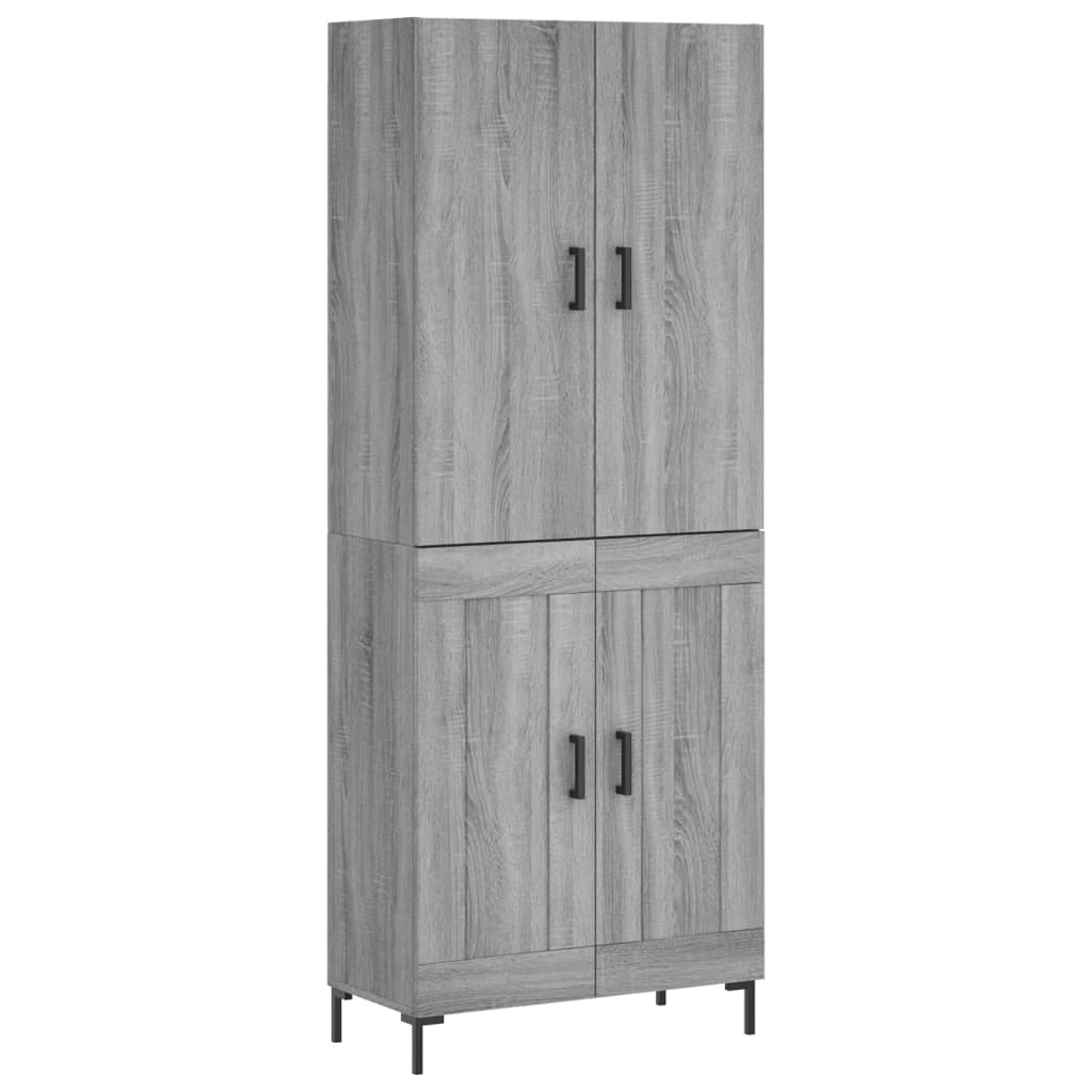 Skříň Highboard Šedá Sonoma 69,5 X 34 X 180 Cm Kompozitní Dřevo