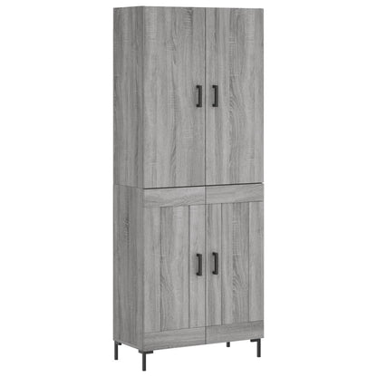 Skříň Highboard Šedá Sonoma 69,5 X 34 X 180 Cm Kompozitní Dřevo