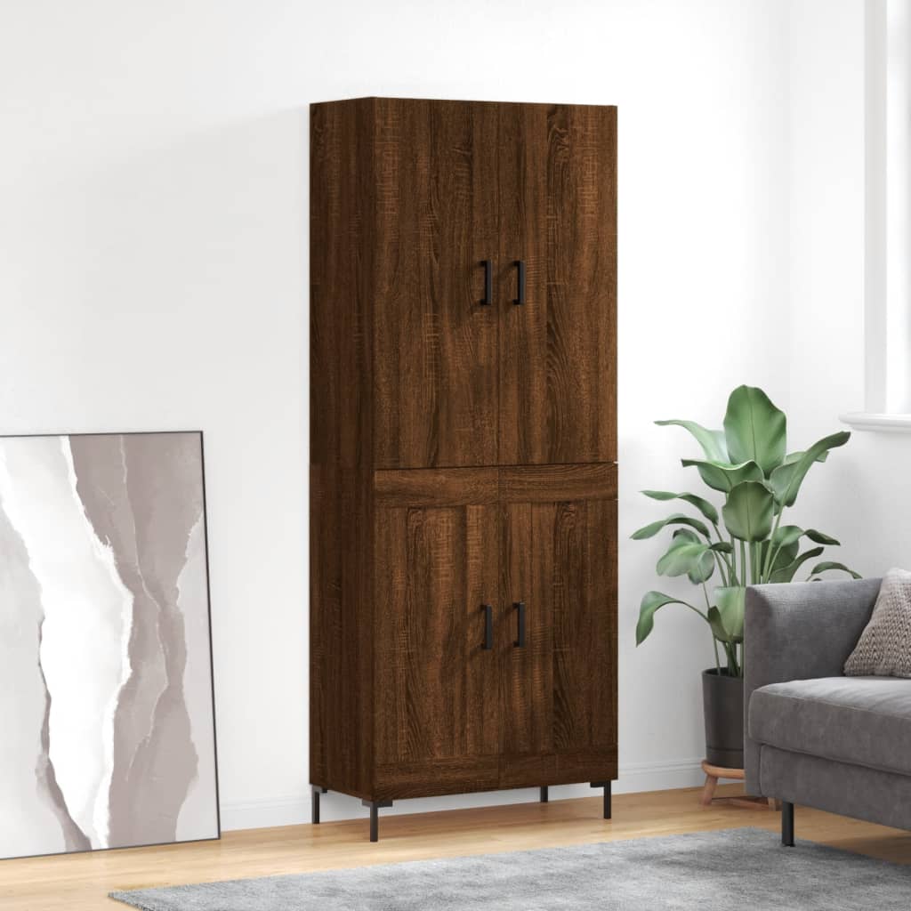 Skříň Highboard 69,5 X 34 X 180 Cm Kompozitní Dřevo