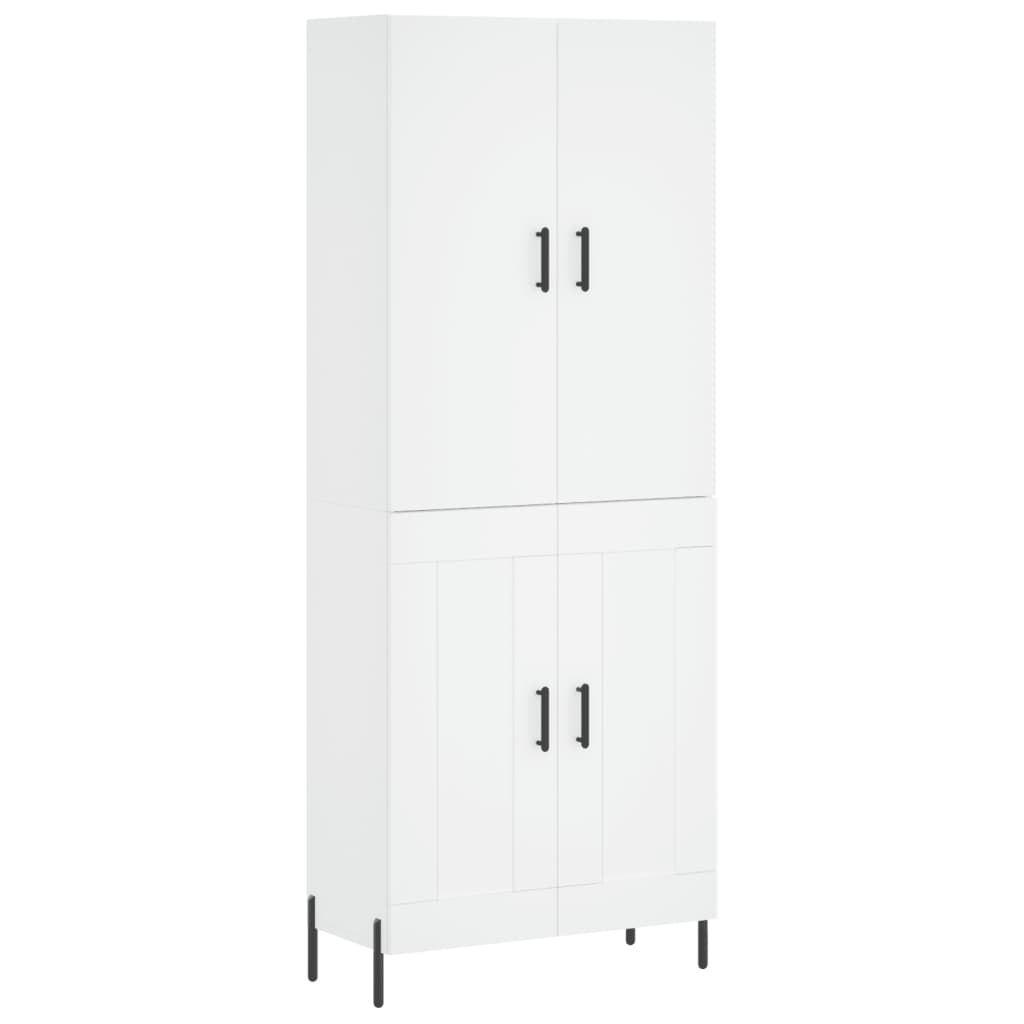 Skříň Highboard Bílá 69,5 X 34 X 180 Cm Kompozitní Dřevo