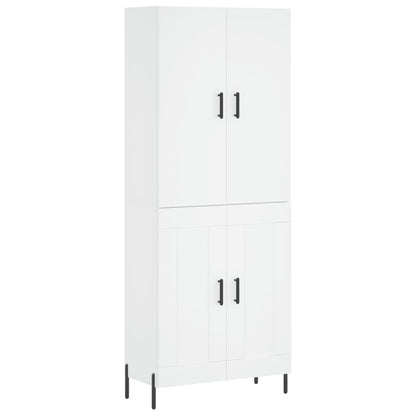 Skříň Highboard Bílá 69,5 X 34 X 180 Cm Kompozitní Dřevo
