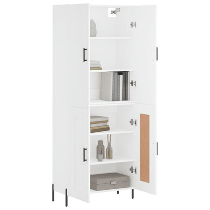 Skříň Highboard Bílá 69,5 X 34 X 180 Cm Kompozitní Dřevo