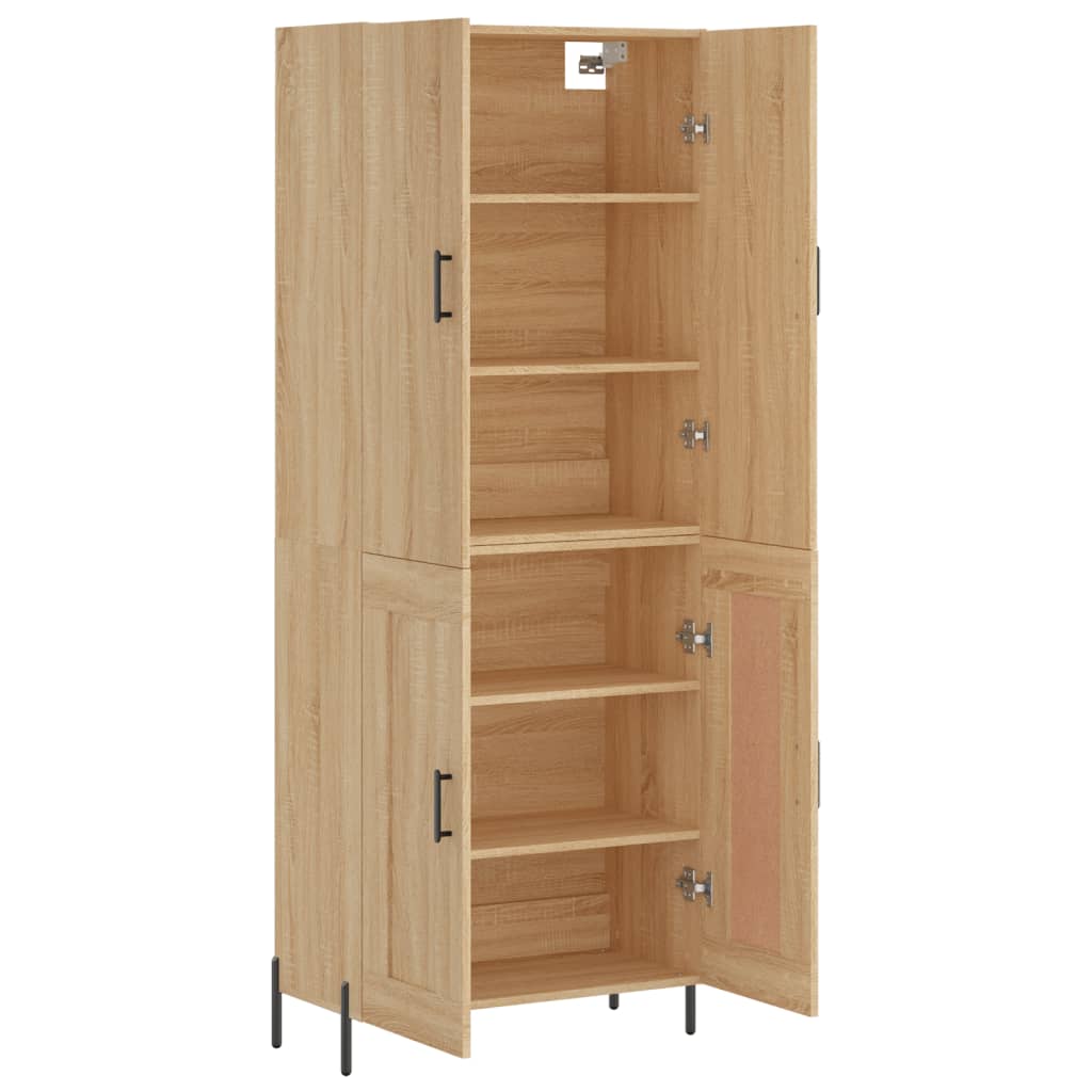 Skříň Highboard Dub Sonoma 69,5 X 34 X 180 Cm Kompozitní Dřevo
