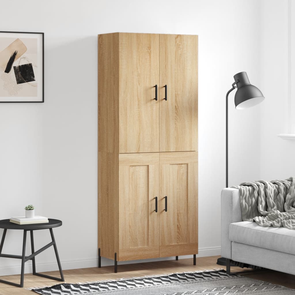 Skříň Highboard Dub Sonoma 69,5 X 34 X 180 Cm Kompozitní Dřevo