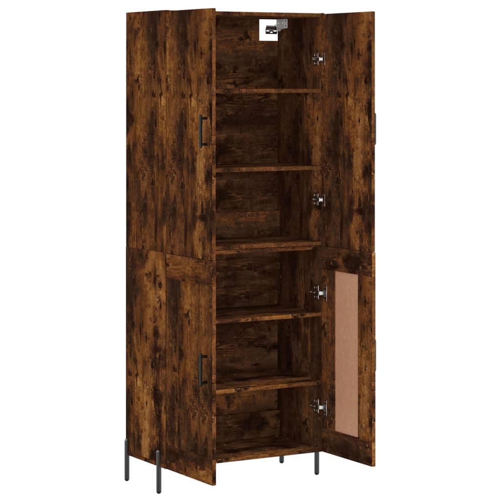 Skříň Highboard Kouřový Dub 69,5 X 34 X 180 Cm Kompozitní Dřevo