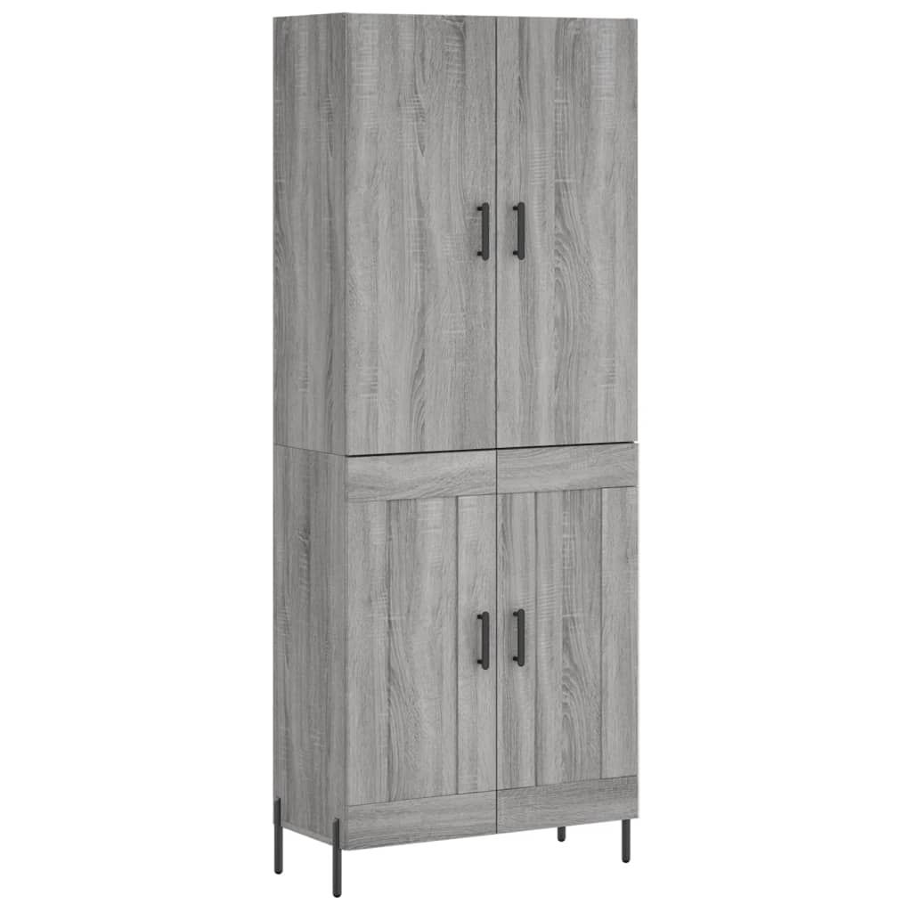 Skříň Highboard Šedá Sonoma 69,5 X 34 X 180 Cm Kompozitní Dřevo