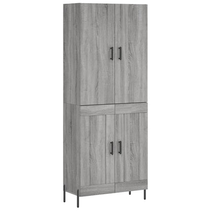Skříň Highboard Šedá Sonoma 69,5 X 34 X 180 Cm Kompozitní Dřevo