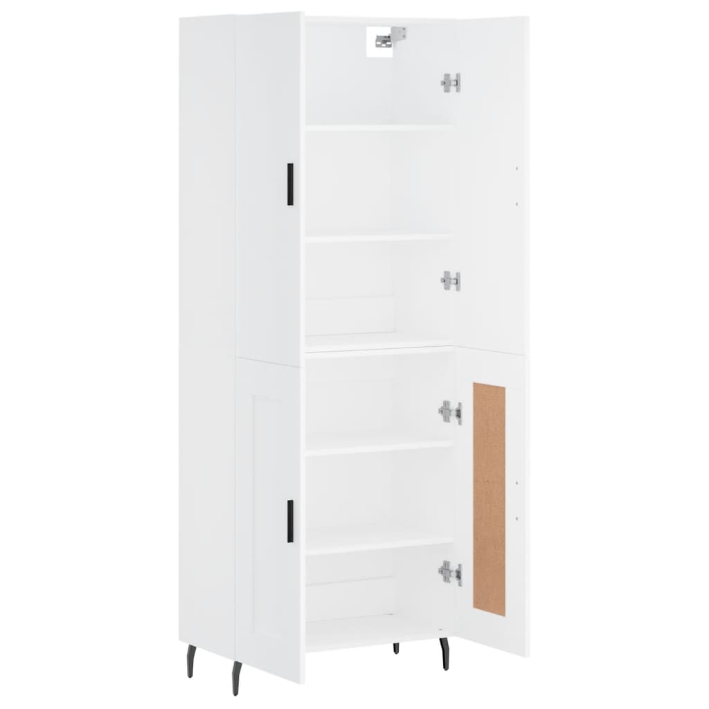Skříň Highboard Bílá 69,5 X 34 X 180 Cm Kompozitní Dřevo