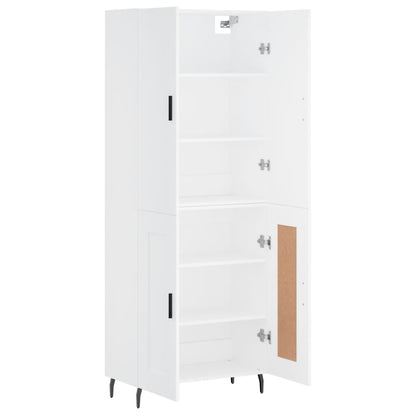 Skříň Highboard Bílá 69,5 X 34 X 180 Cm Kompozitní Dřevo