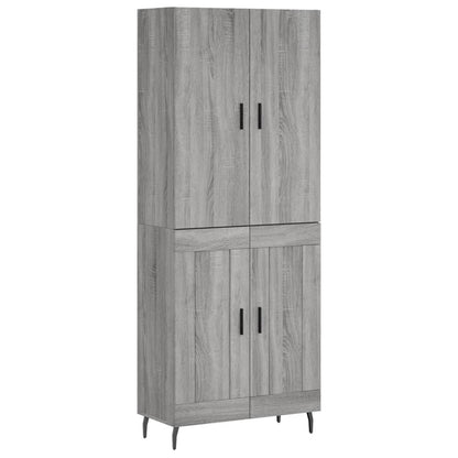 Skříň Highboard Šedá Sonoma 69,5 X 34 X 180 Cm Kompozitní Dřevo