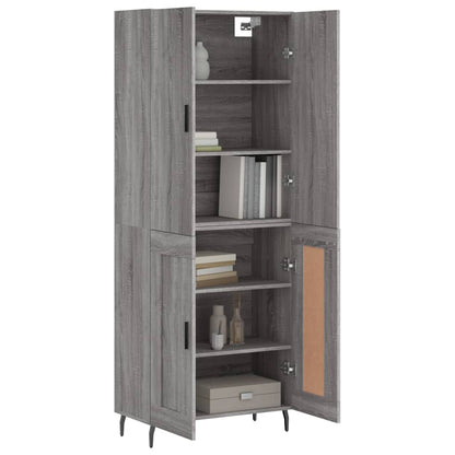 Skříň Highboard Šedá Sonoma 69,5 X 34 X 180 Cm Kompozitní Dřevo