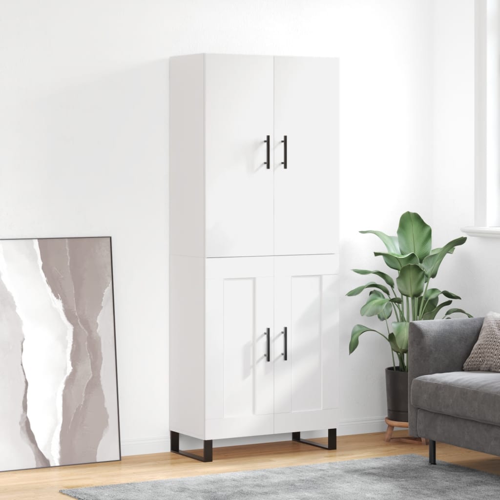 Skříň Highboard Betonově Šedá 69,5X34X180 Cm Kompozitní Dřevo