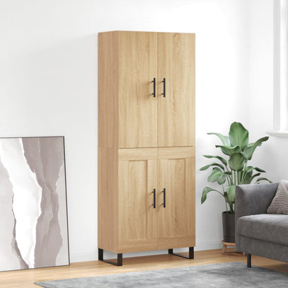 Skříň Highboard Betonově Šedá 69,5X34X180 Cm Kompozitní Dřevo