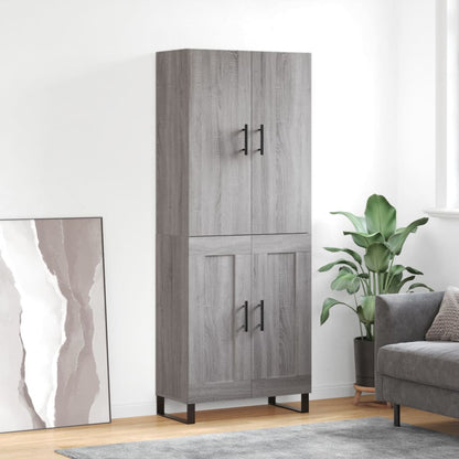 Skříň Highboard Betonově Šedá 69,5X34X180 Cm Kompozitní Dřevo