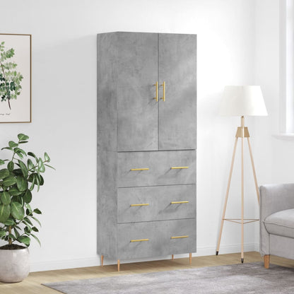 Skříň Highboard Betonově Šedá 69,5X34X180 Cm Kompozitní Dřevo