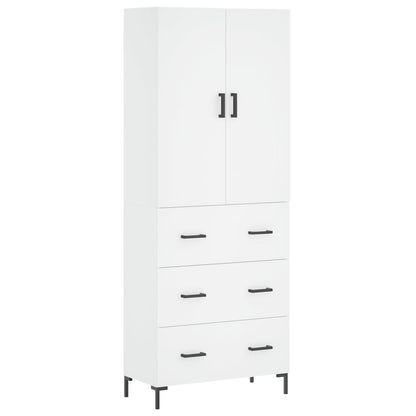 Skříň Highboard Bílá 69,5 X 34 X 180 Cm Kompozitní Dřevo
