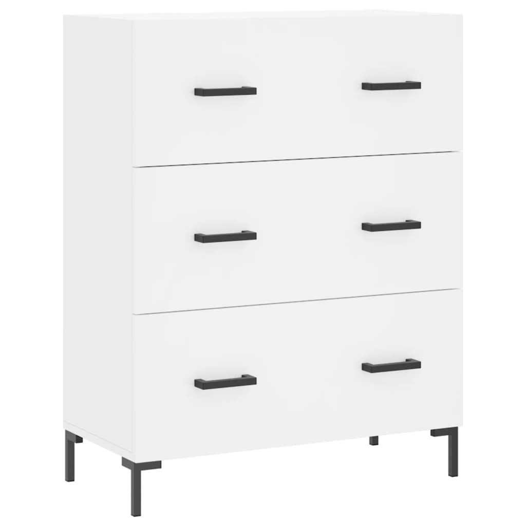 Skříň Highboard Bílá 69,5 X 34 X 180 Cm Kompozitní Dřevo