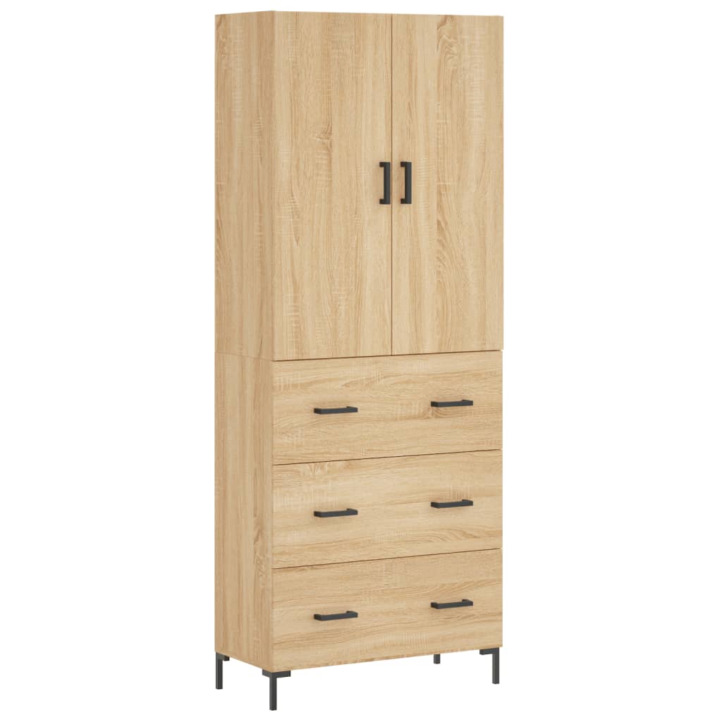 Skříň Highboard Dub Sonoma 69,5 X 34 X 180 Cm Kompozitní Dřevo