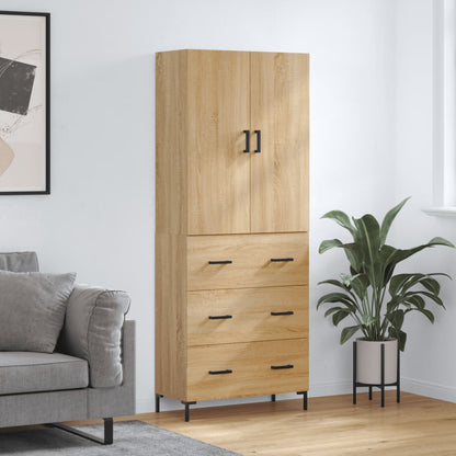 Skříň Highboard 69,5 X 34 X 180 Cm Kompozitní Dřevo